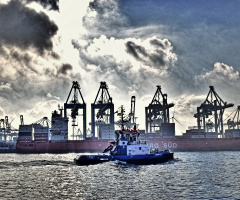 Tugboat on the river Elbe