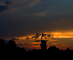 mill at sunset