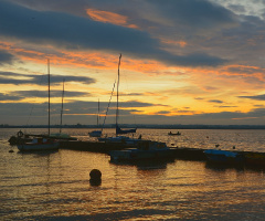 At sunrise for morning fishing