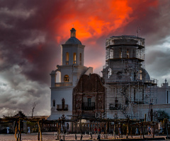 Mission San Xavier del Bac After A Monsoon Storm
