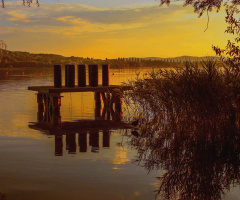 sunset on the lake