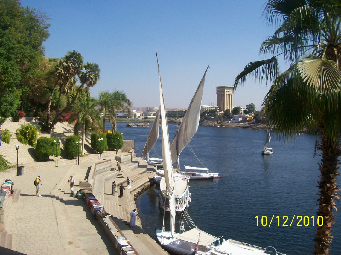 Egypt - Aswan sailboats , sunny winter