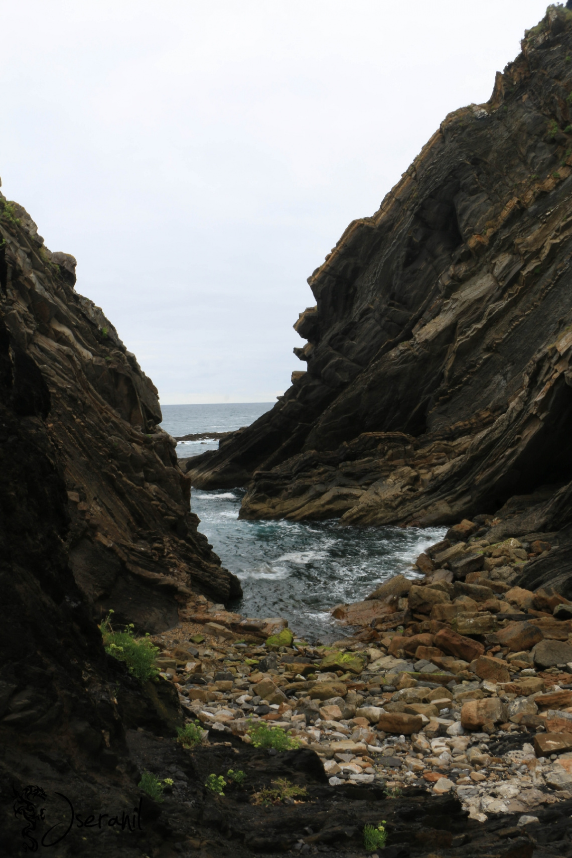 Among rocks