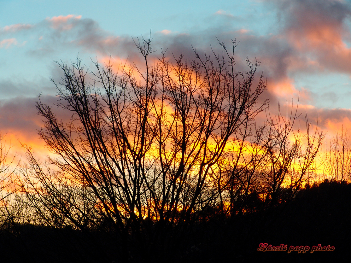 fiery clouds.