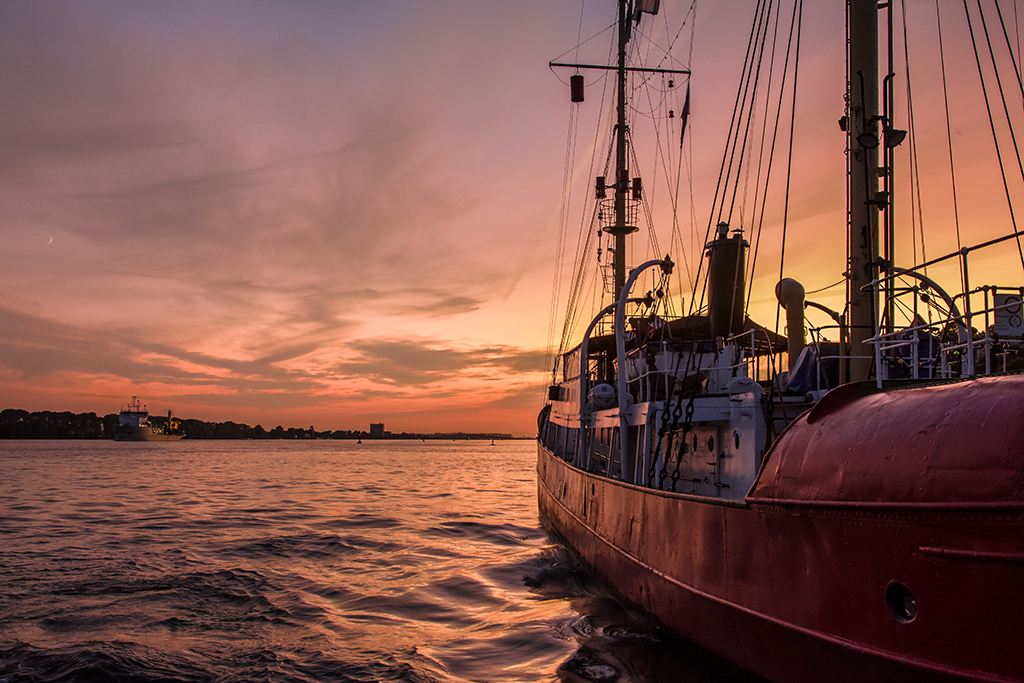 Sunset Hamburg Harbour