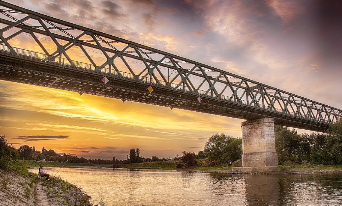 The bridge and fisherman