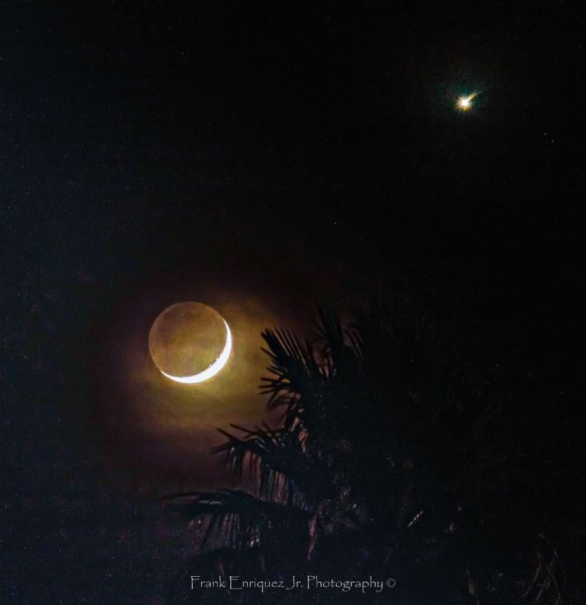 An Arizona Early Winter Crescent Moon And Venus