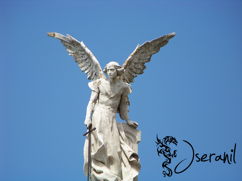 Angel in the cemetery of Comillas gothico II