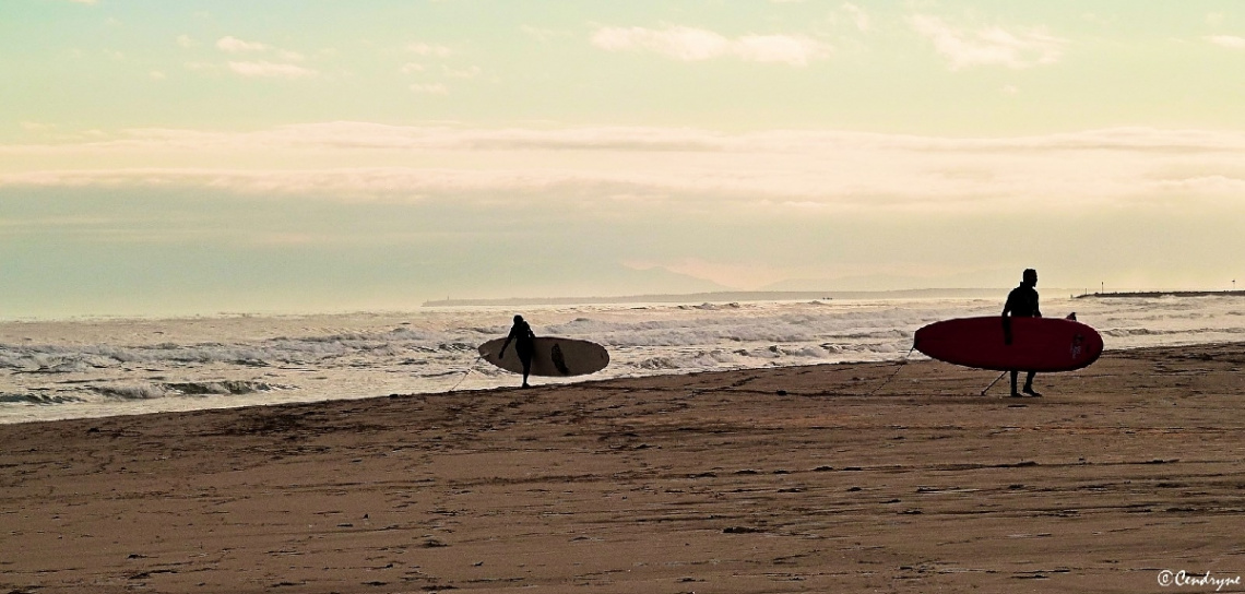 On the beach ...